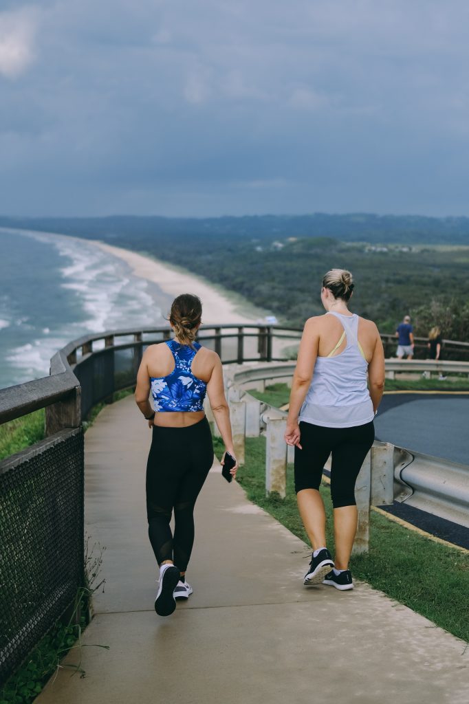two women burning fats through daily walking